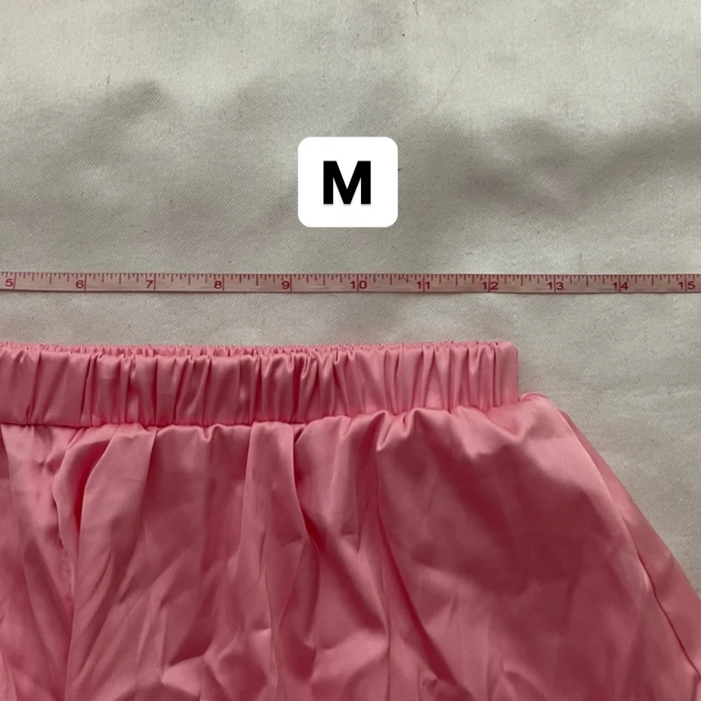 NEW two pieces set pink crop top shorts summer womens M;L - Picture 8 of 16